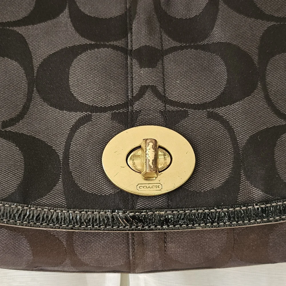 COACH Black Ergo Signature Flap Y2K Shoulder Bag - Picture 3 of 13